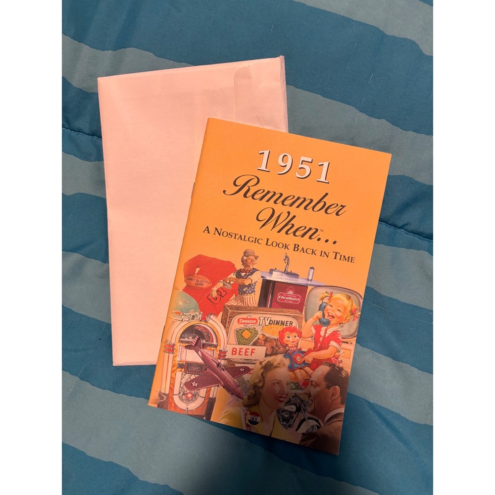 1951 Remember When A Nostalgic Look Back In Time Booklet with Bookmark Envelope